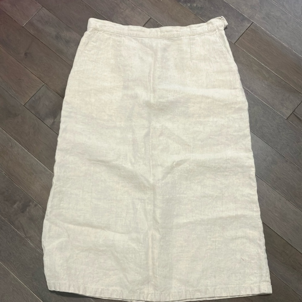 Vintage L.L. Bean linen pencil midi skirt with pockets